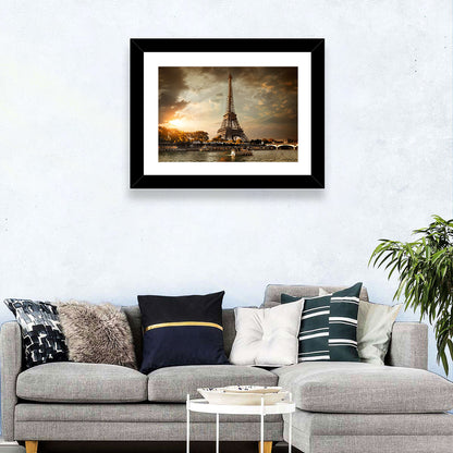 Eiffel Tower at Sunset Wall Art