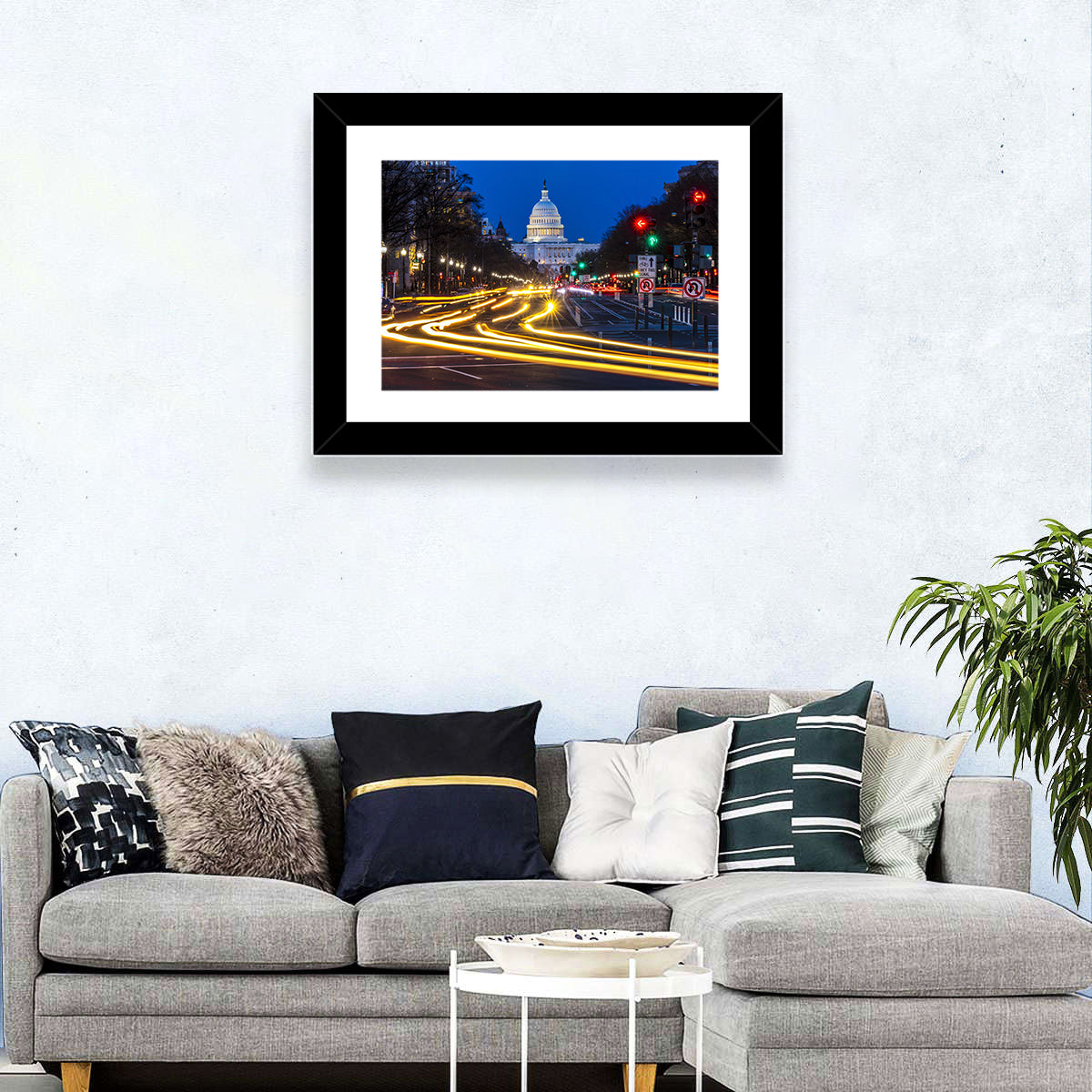 Pennsylvania Avenue at Dusk Wall Art in a room, landscape