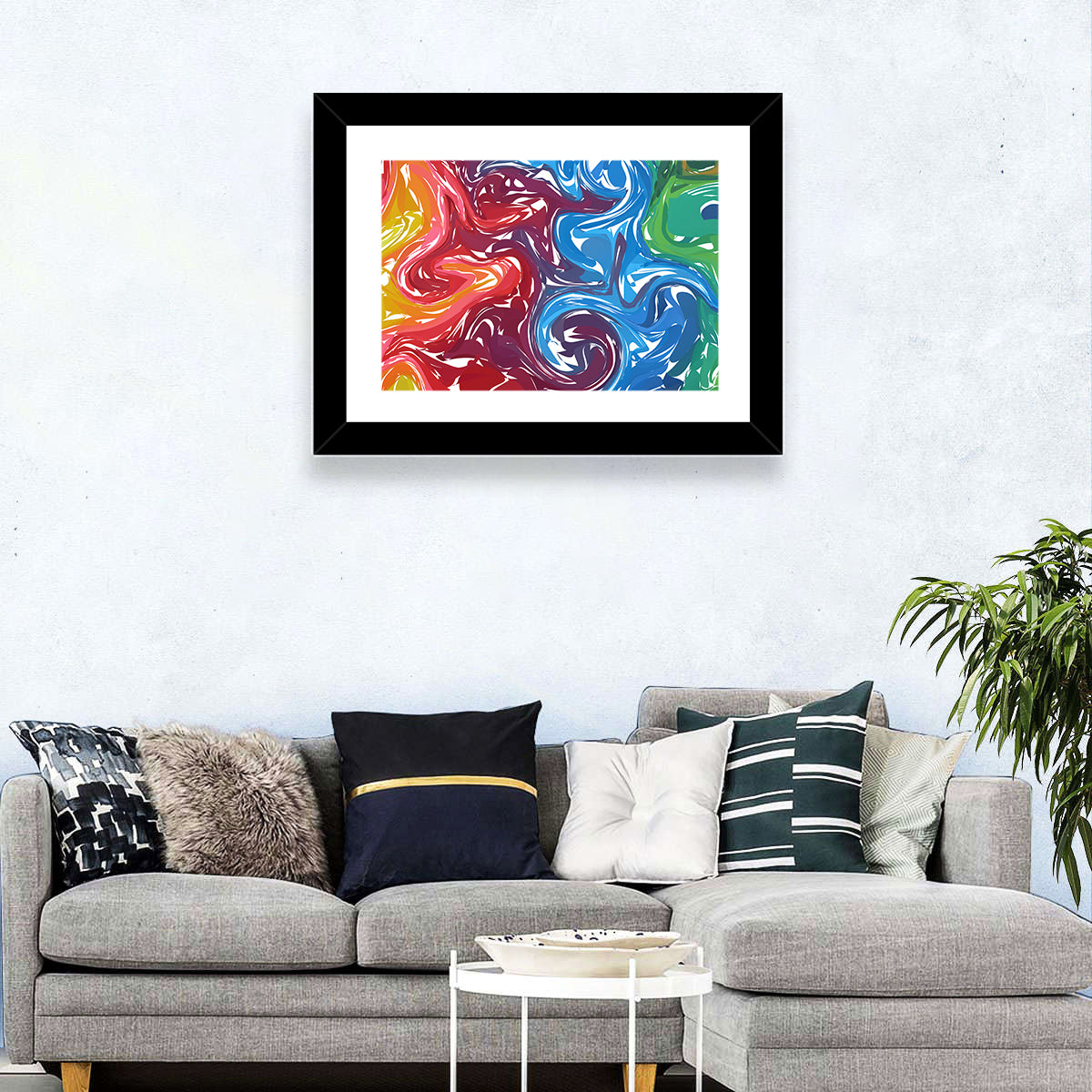 Marbled Color Flow Abstract Wall Art