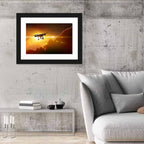 Drone Silhouette at Sunset Wall Art