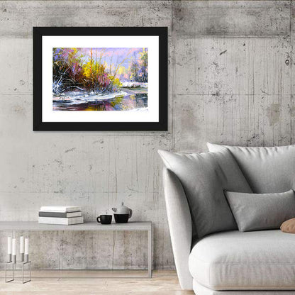 Snowy Winter River Wall Art