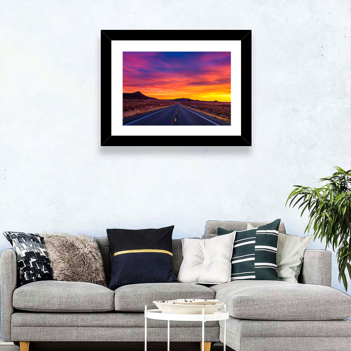 Infinite Desert Road Sunset Wall Art