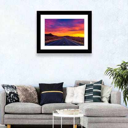 Infinite Desert Road Sunset Wall Art