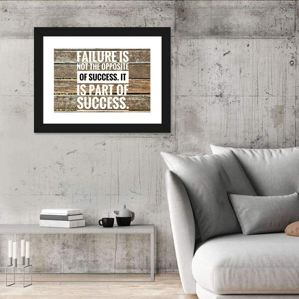 Failure Is Part of Success Rustic Typography Wall Art