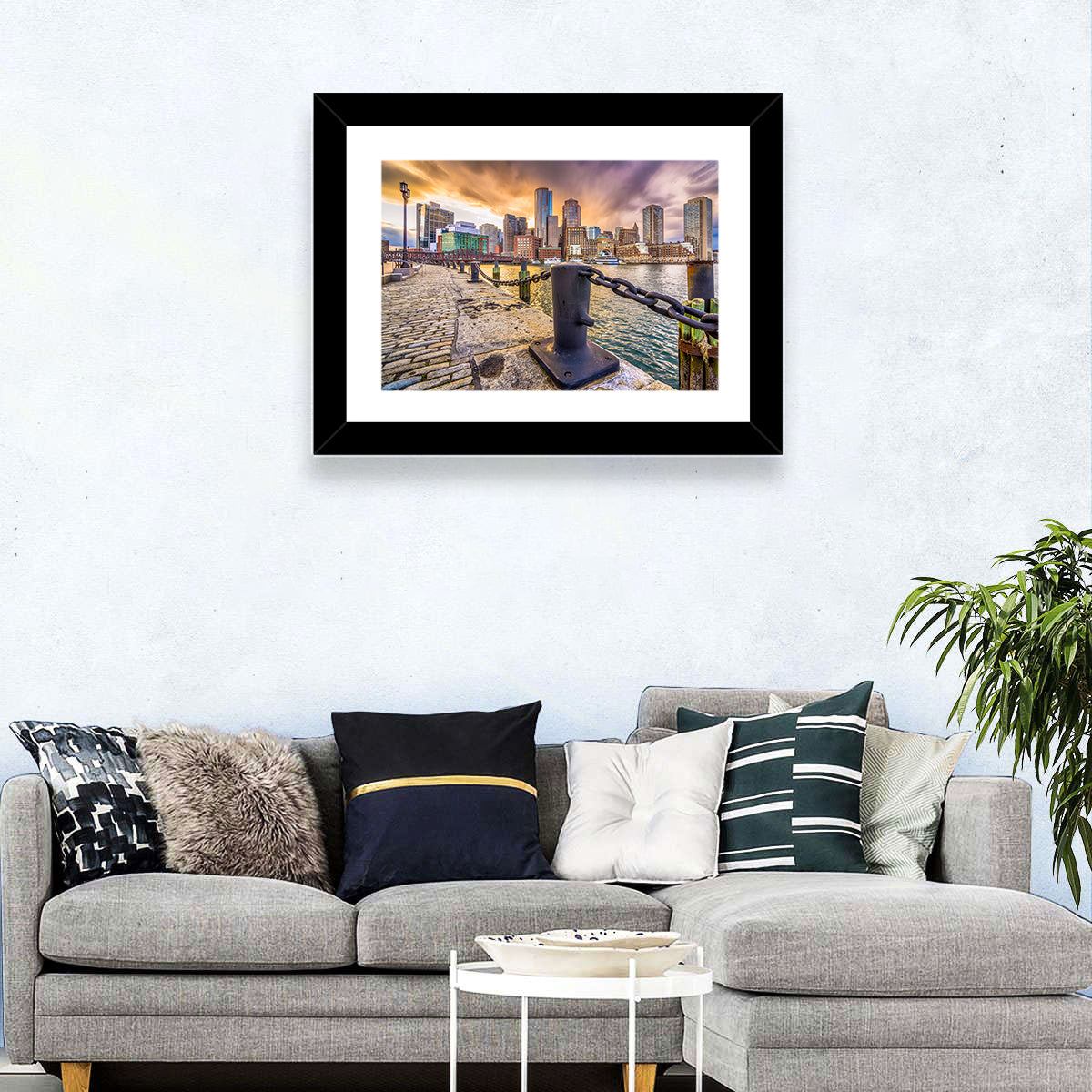 Boston Harbor at Dusk Wall Art