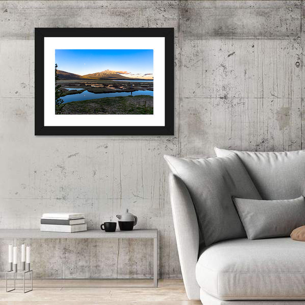 Mount Bachelor Moonlit Sunset Wall Art