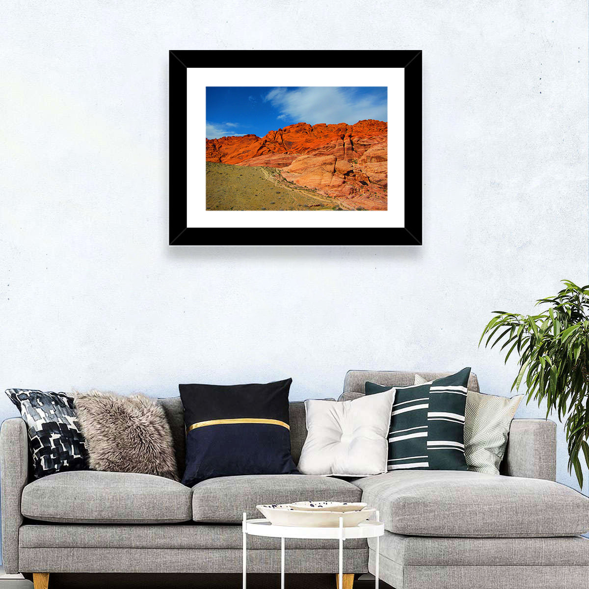 Red Rock Canyon Trail Wall Art in a room, landscape