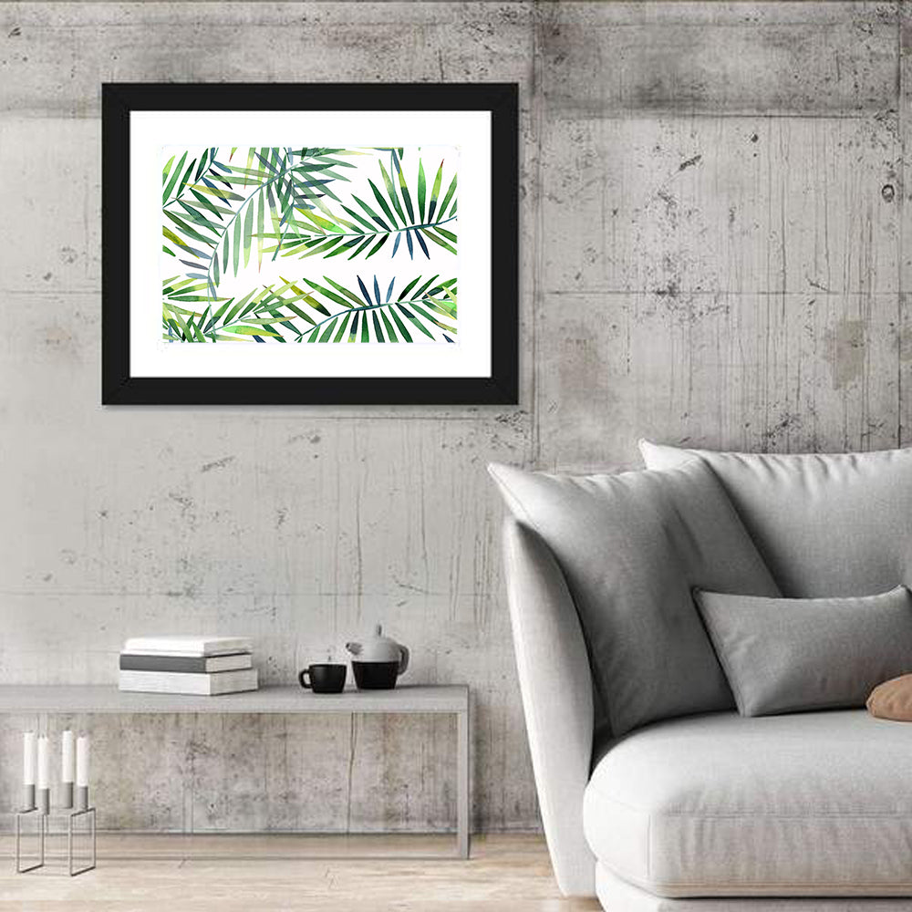 Watercolor Herbal Leaves Pattern Wall Art