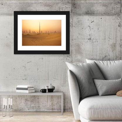 Dubai Skyline at Sunset Wall Art