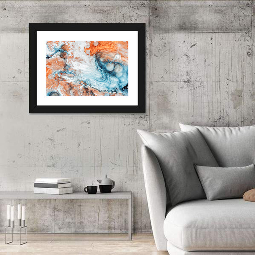 Copper Marble Fluid Abstract Wall Art