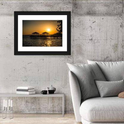 Lake Dardanelle Pier Sunset Wall Art