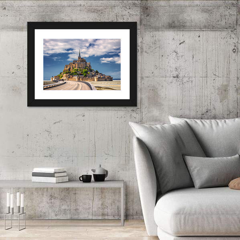 Mont Saint-michel at Low Tide Wall Art in a room, landscape
