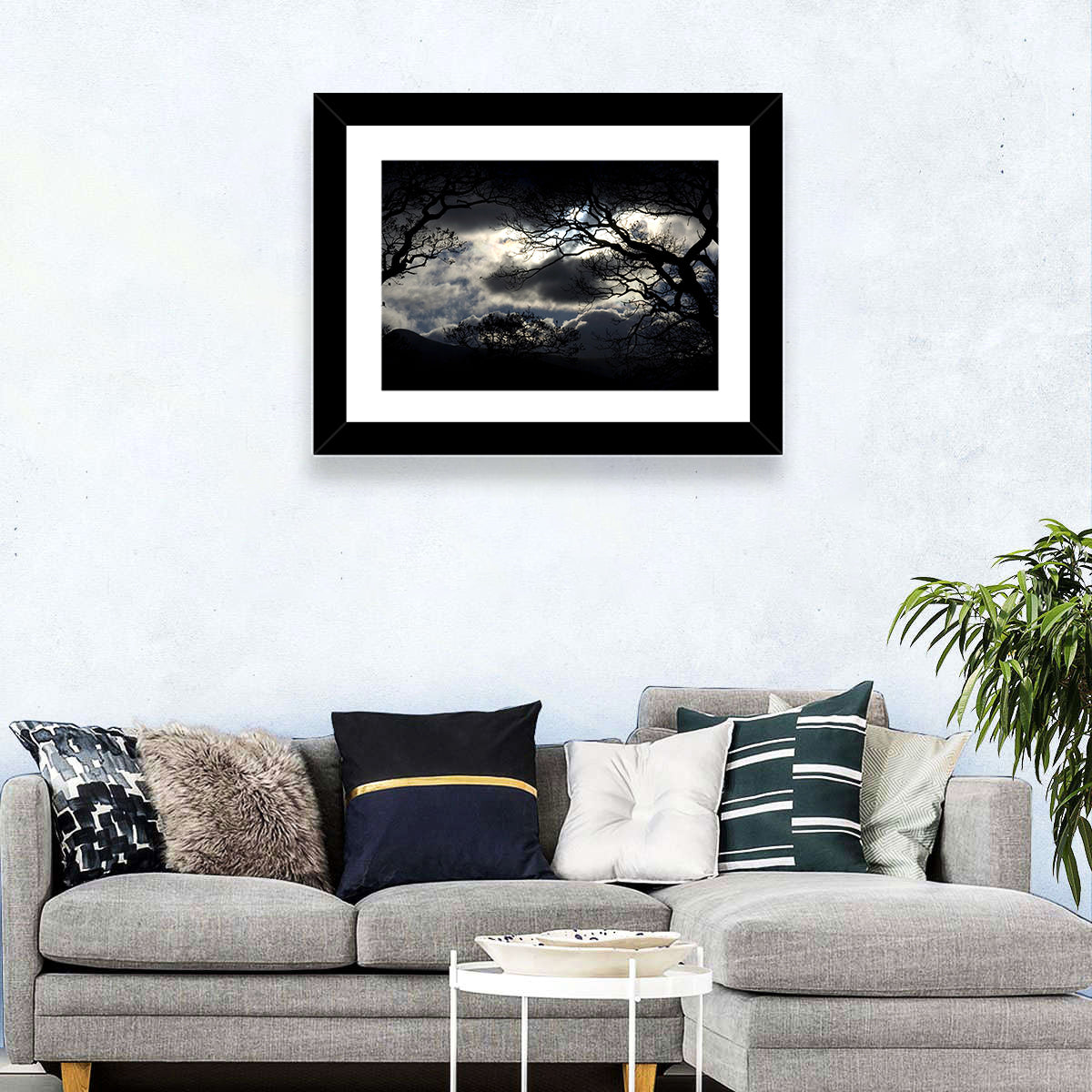 Storm Clouds Over Silhouetted Trees Wall Art
