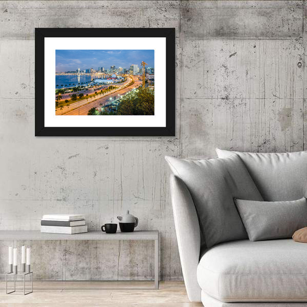 Luanda Bay Twilight Skyline Wall Art