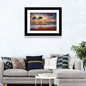 Cloudy Beach Sunrise Wall Art