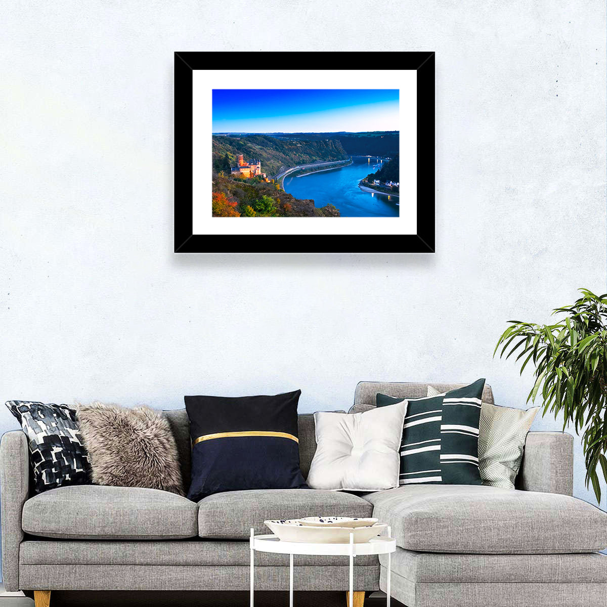 Rhine Valley at Dusk Wall Art in a room, landscape