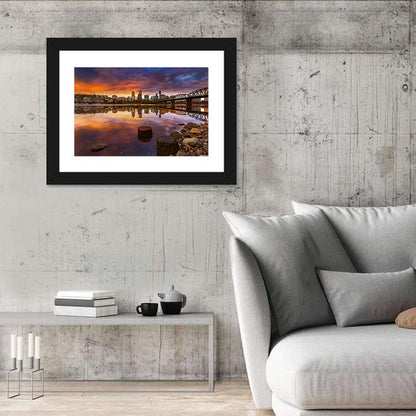 Portland Skyline at Sunset Wall Art