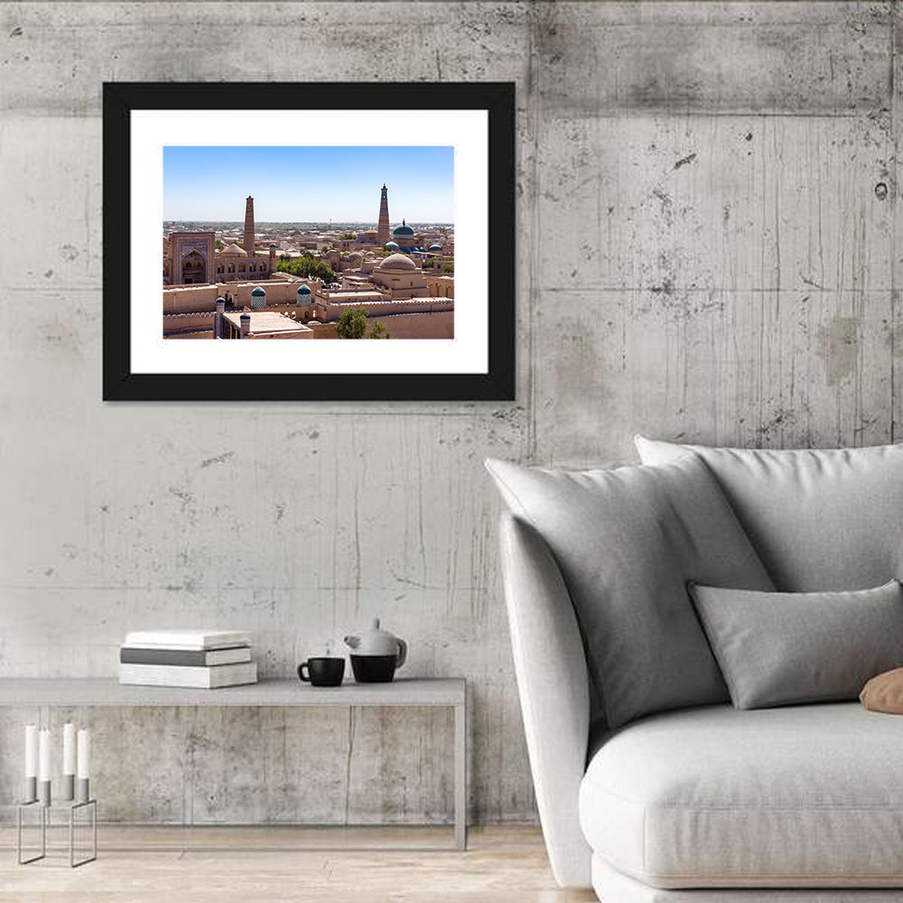 Khodja Mosque Minarets, Khiva Wall Art in a room, landscape