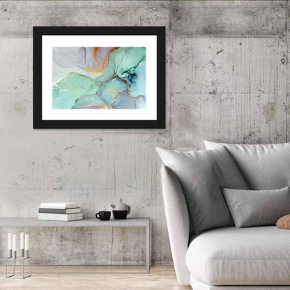 Teal Marble Geometric Abstract Wall Art