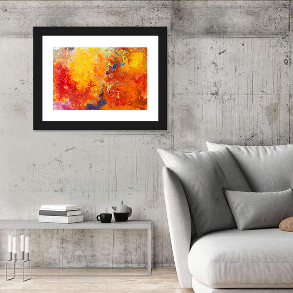 Molten Red Abstract Texture Wall Art