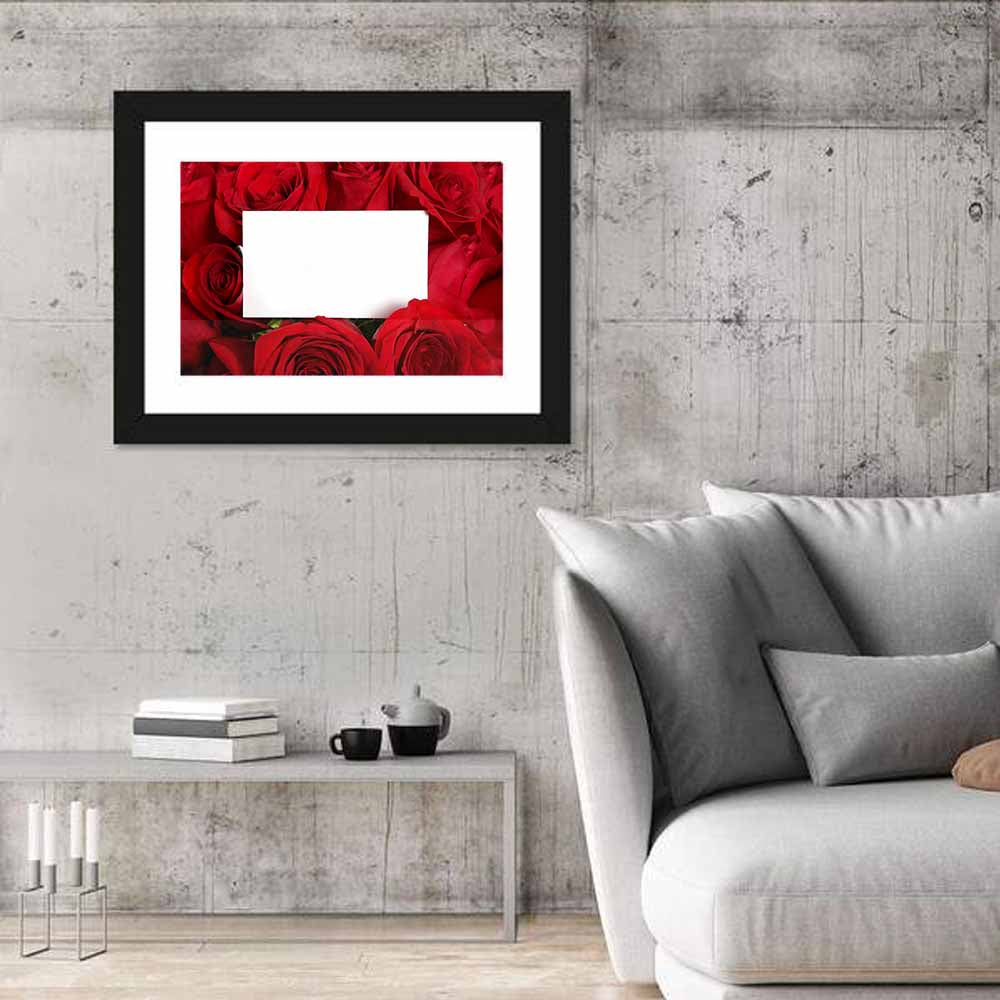 Rose Frame with White Center Wall Art
