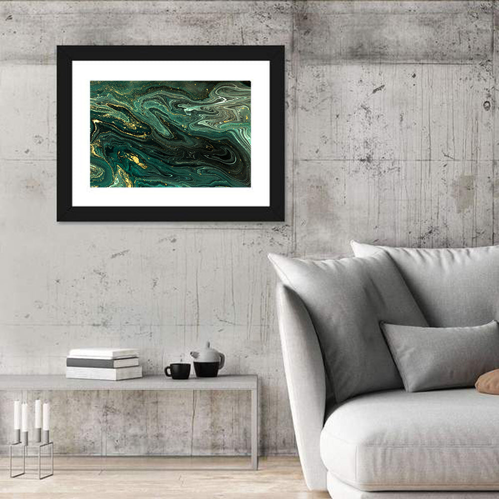 Emerald Marble Veins Wall Art