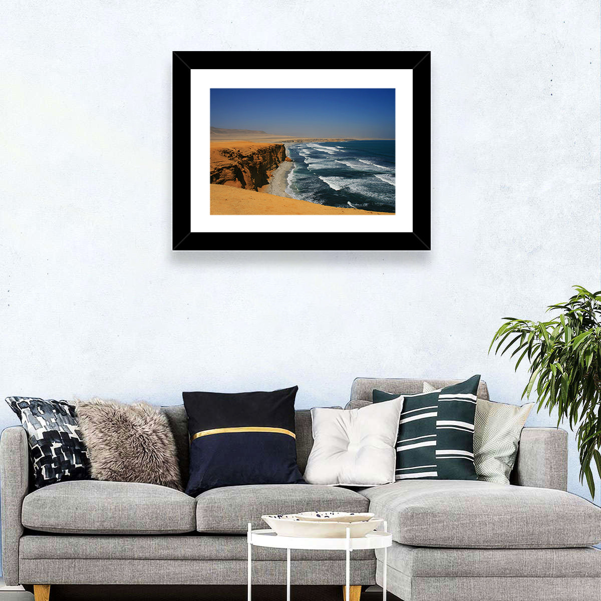 Red Cliffs of Paracas Wall Art in a room, landscape