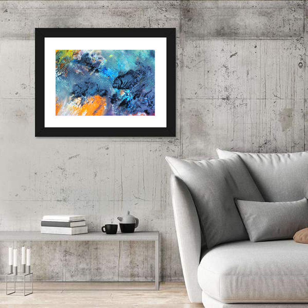 Vivid Icy Nebula Abstract Wall Art
