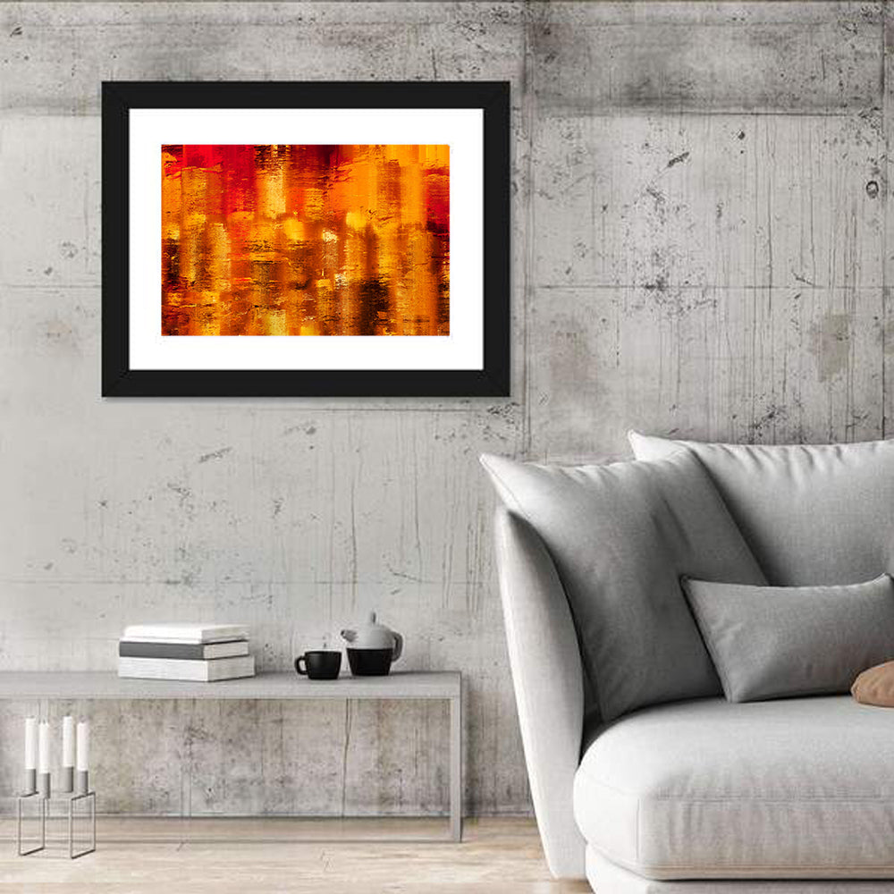 Golden Parallel Lines Abstract Wall Art