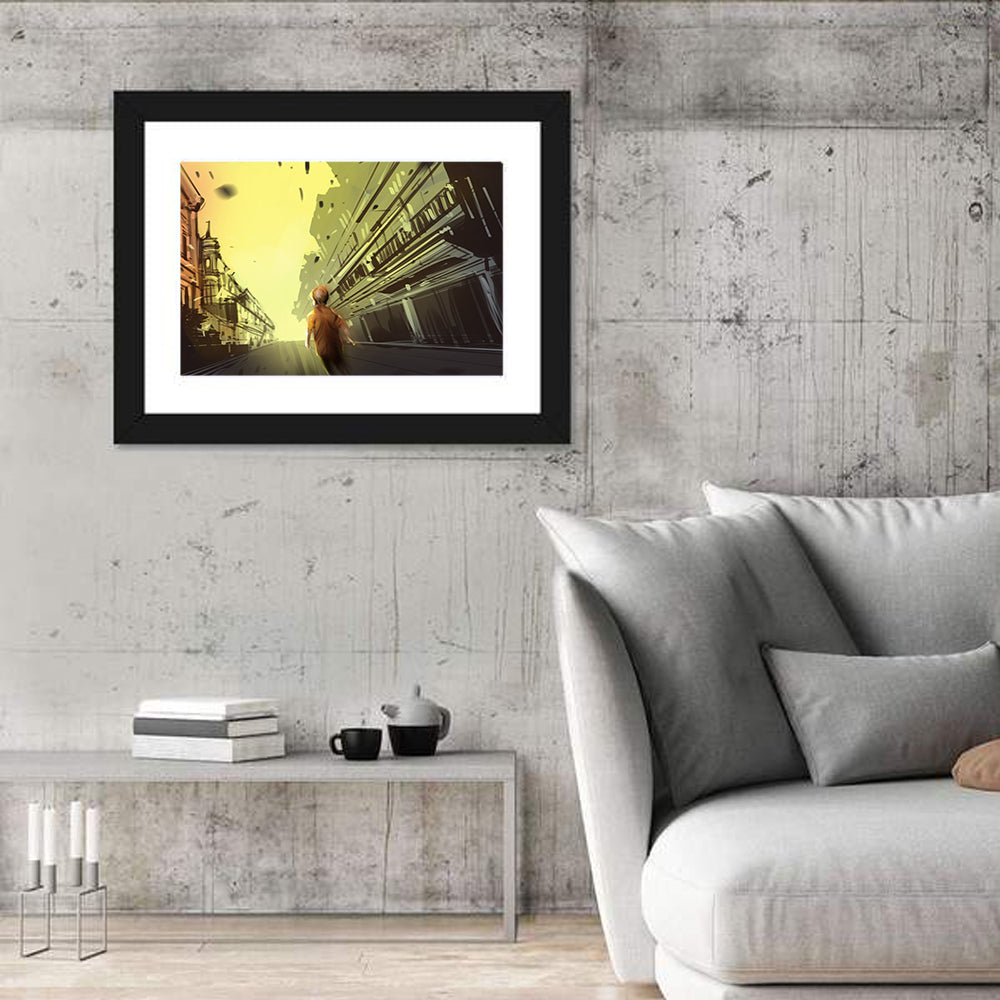 Child Walking Toward Light Wall Art in a room, landscape