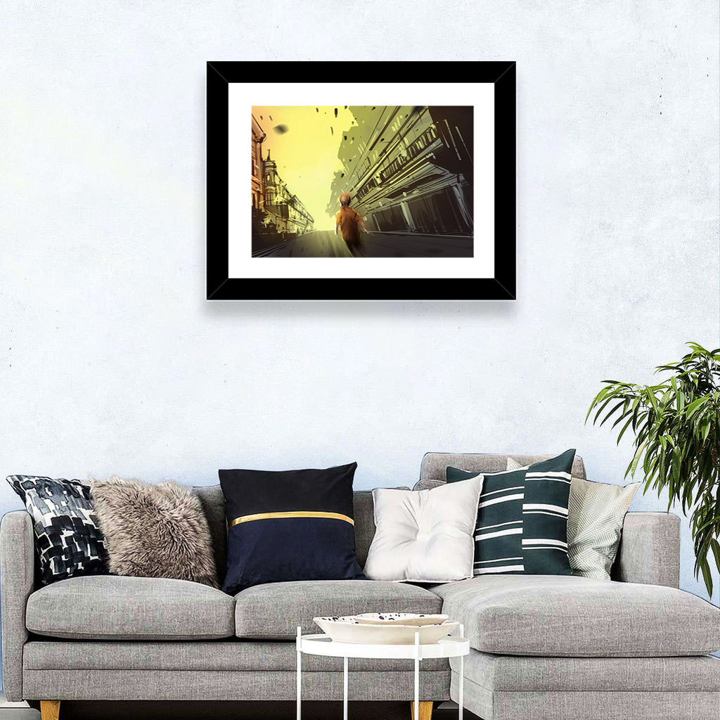 Child Walking Toward Light Wall Art