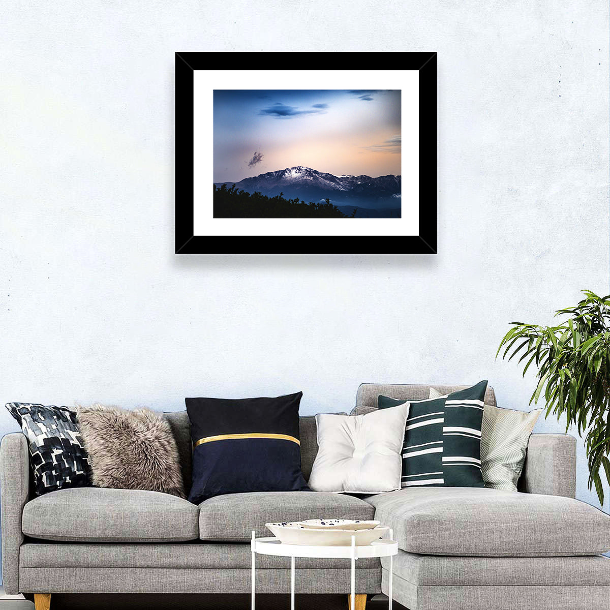 Snow-capped Pikes Peak at Dusk Wall Art