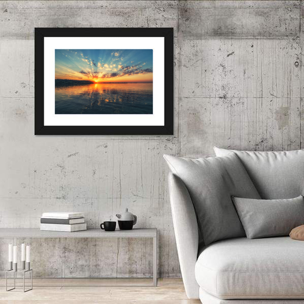 Sunburst Over River Wall Art