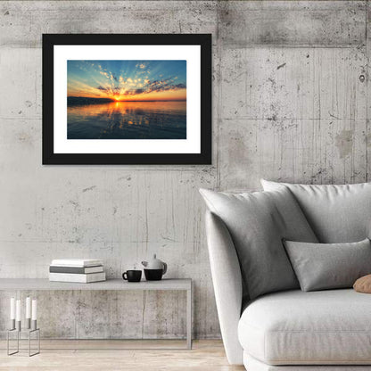 Sunburst Over River Wall Art