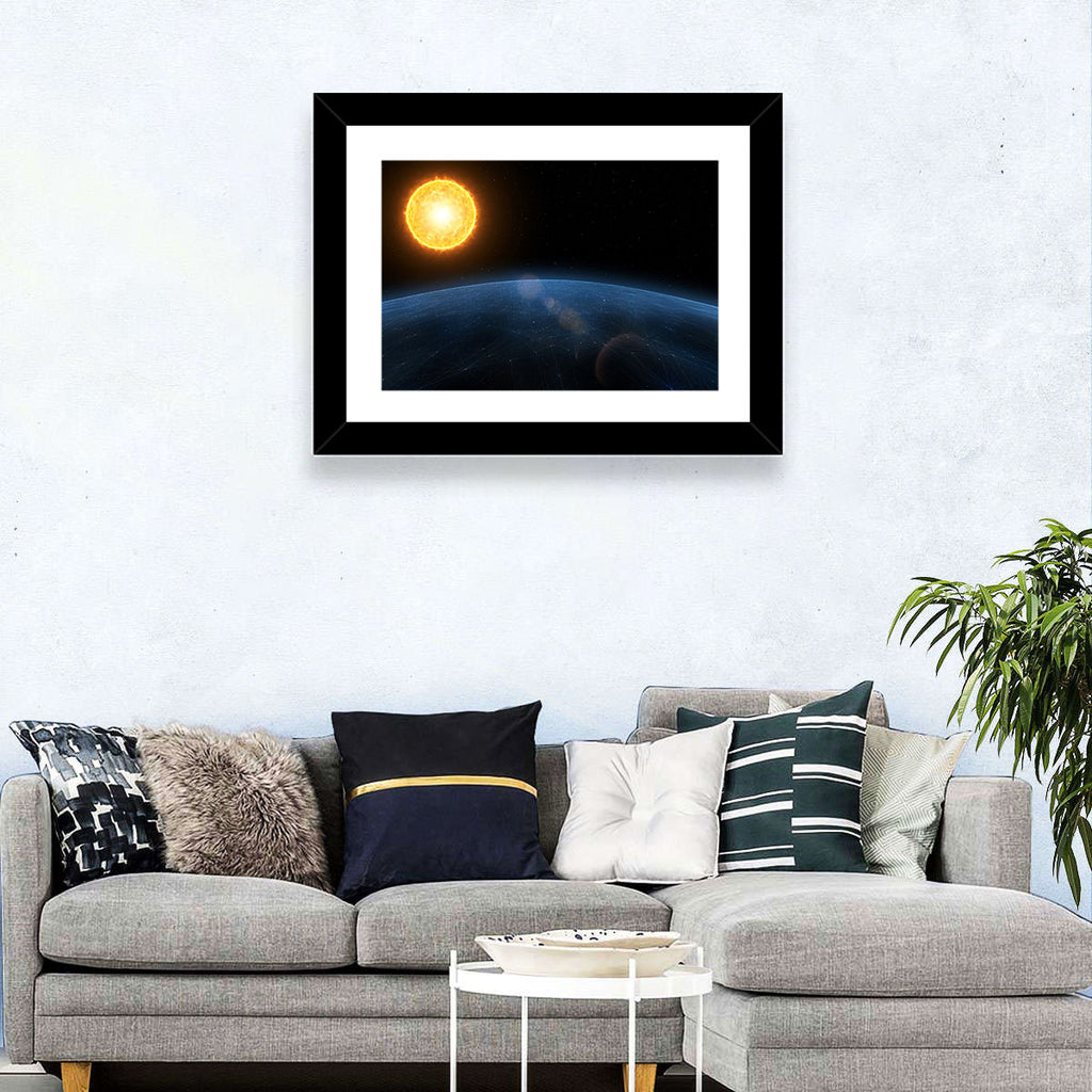 Alien Planet and Sun Wall Art