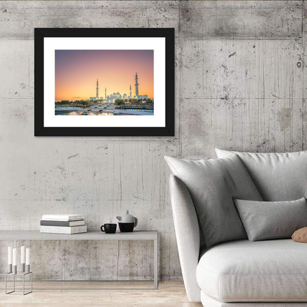 Sheikh Zayed Grand Mosque at Sunset Wall Art