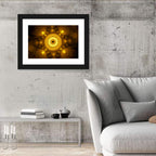 Golden Fractal Mandala Wall Art