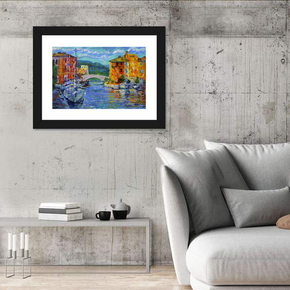 Port Grimaud Canal Scene Wall Art