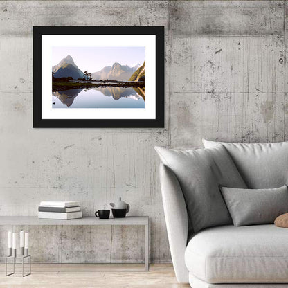 Mitre Peak Reflection at Milford Sound Wall Art