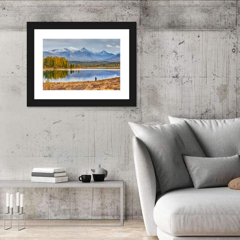 Autumn Mountain Lake Reflection Wall Art