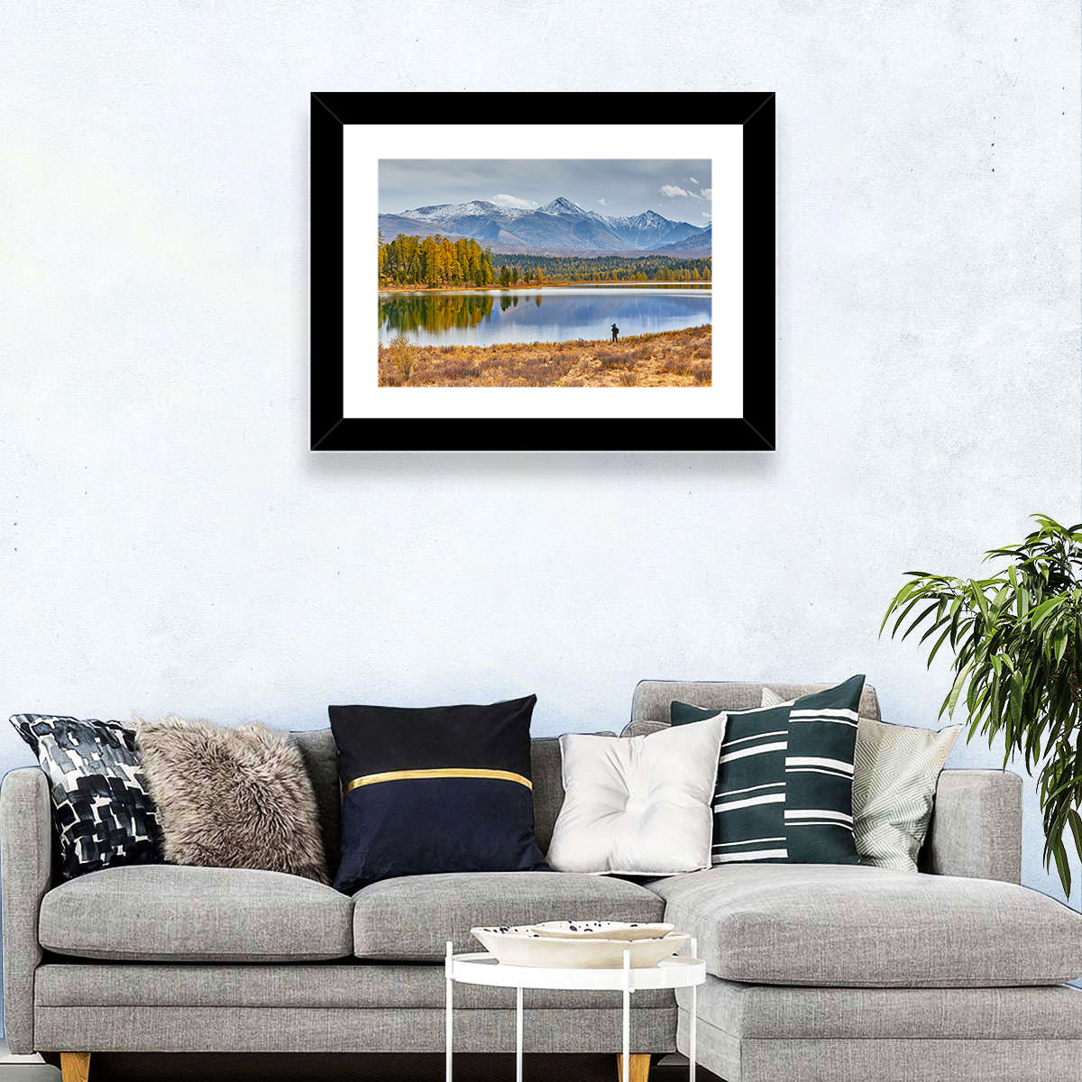 Autumn Mountain Lake Reflection Wall Art