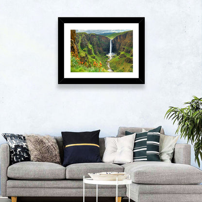 Maletsunyane Falls with Torch Lilies Wall Art