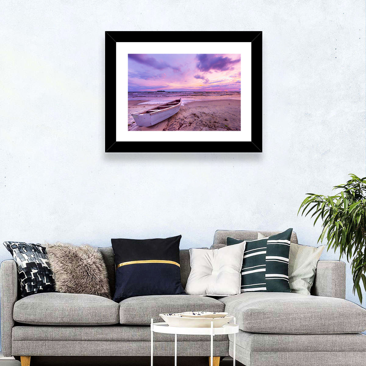 Boat at Lake Malawi Sunset Wall Art