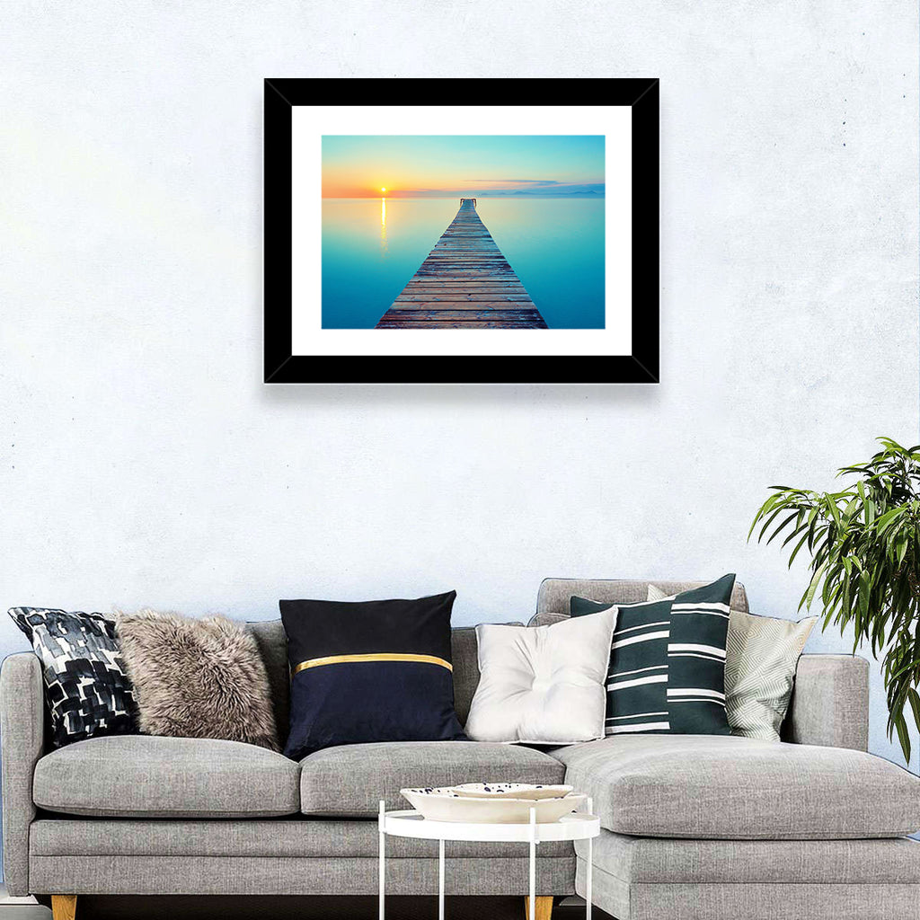 Wooden Footbridge at Sunset Wall Art