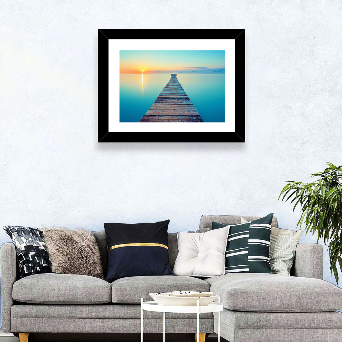 Wooden Footbridge at Sunset Wall Art