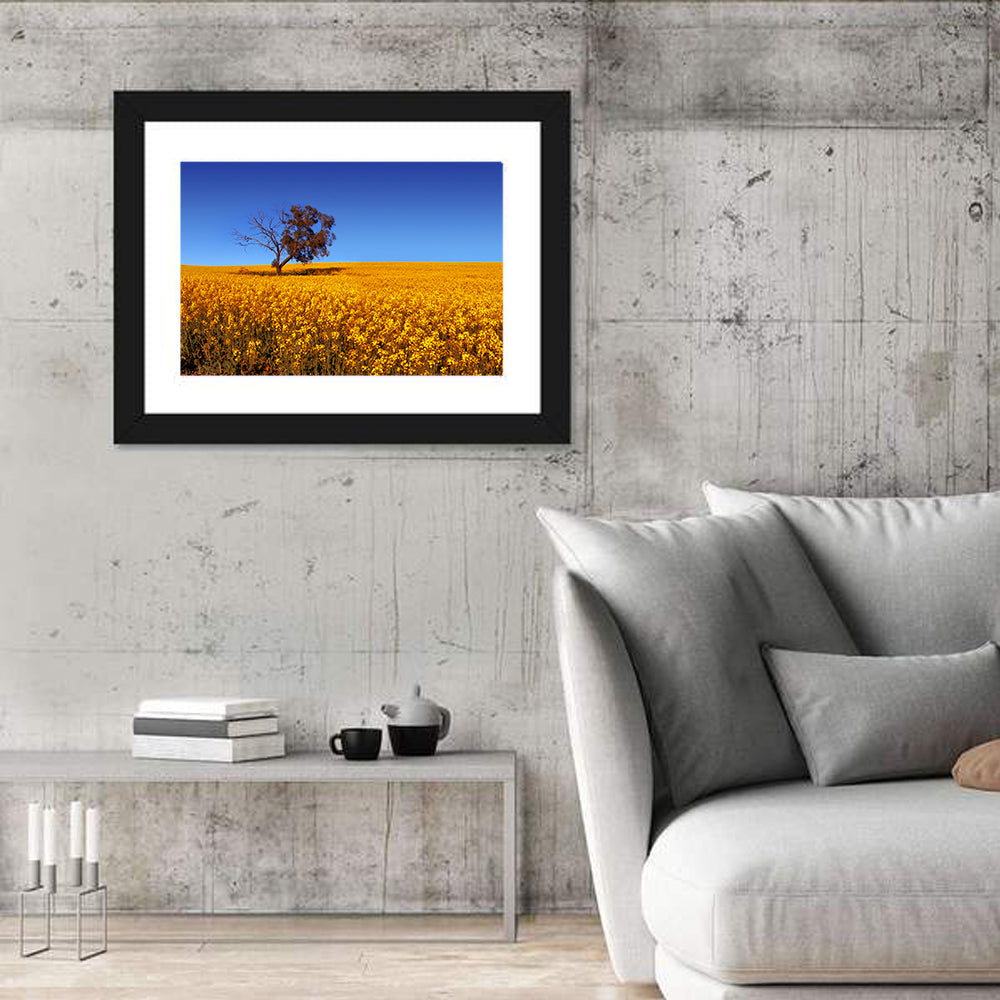 Canola Field with Lone Tree Wall Art