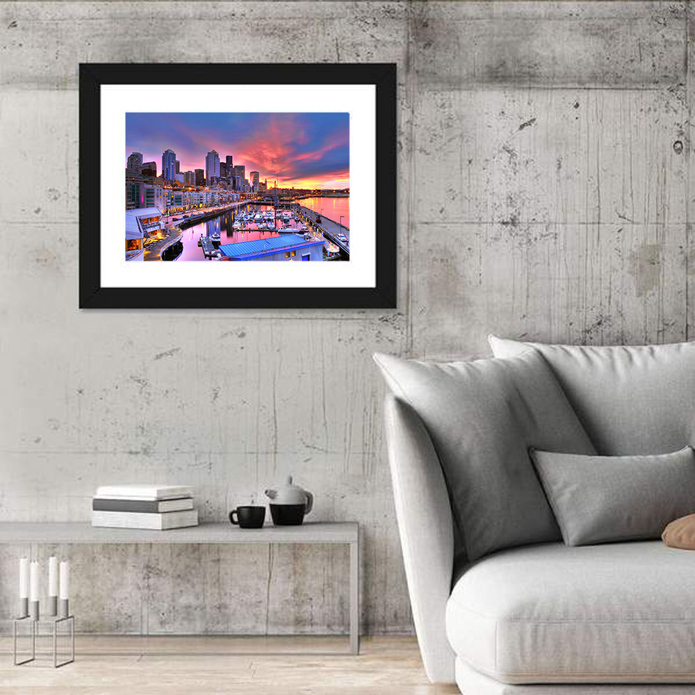 Seattle Skyline at Sunset Wall Art