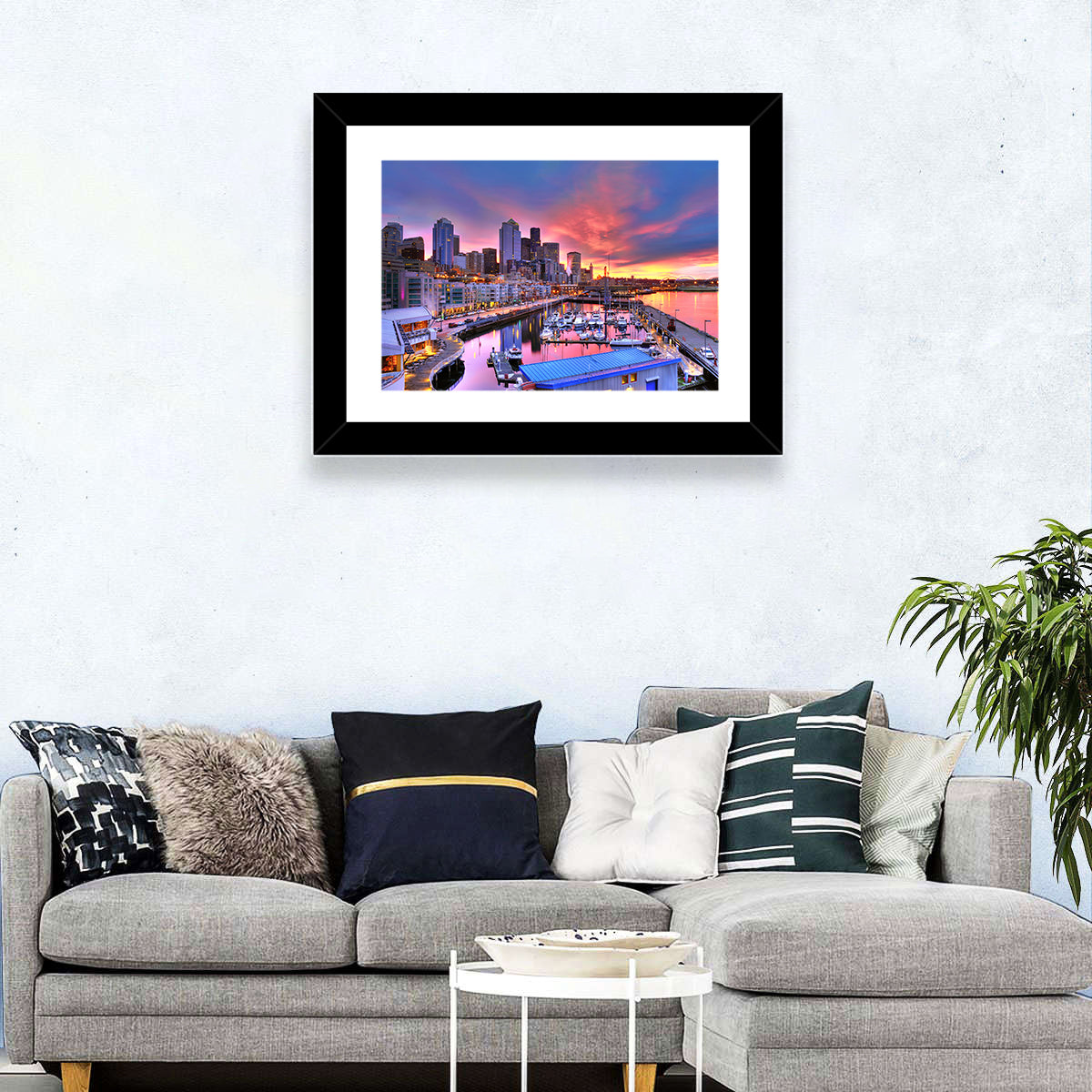 Seattle Skyline at Sunset Wall Art