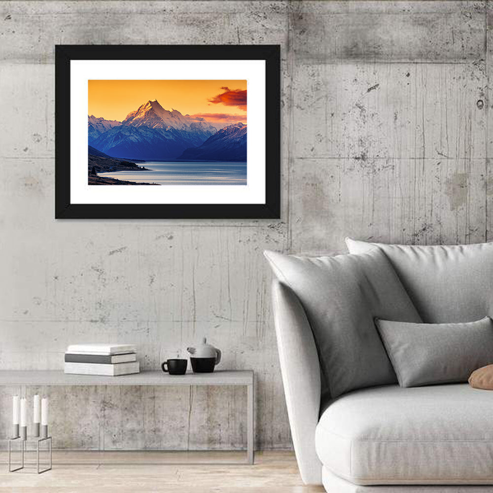 Aoraki Mount Cook Over Lake Pukaki Wall Art