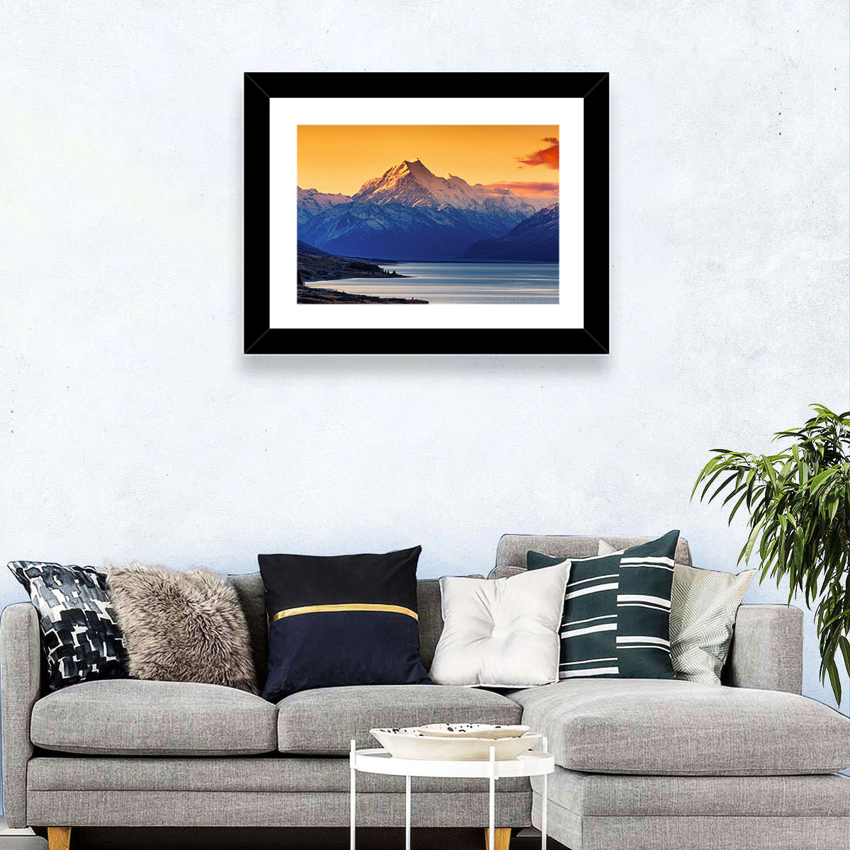 Aoraki Mount Cook Over Lake Pukaki Wall Art